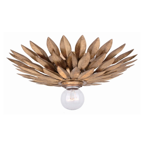 Semi-Flushmount Light in Antique Gold Finish