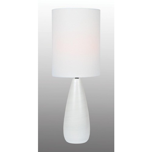Lite Source Lighting Lite Source Quatro Brushed White Table Lamp with Cylindrical Shade LS-23999WHT/WHT