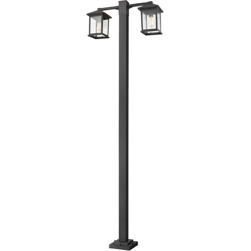 Z-Lite Portland Black Post Light by Z-Lite 531-2-536P-BK