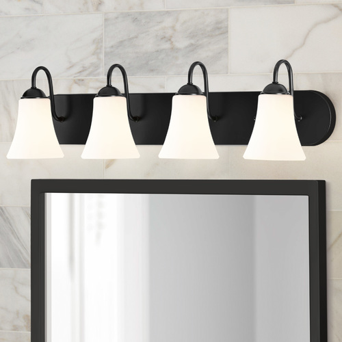 Progress Lighting Classic Black 4-Light Bathroom Light by Progress Lighting P300236-031