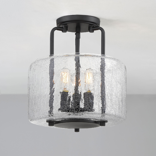 Avalon 3-Light Black Semi Flush Mount by Savoy House