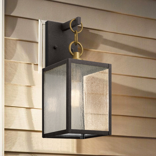 Lahden 12-Inch Weathered Zinc Outdoor Wall Light by Kichler Lighting