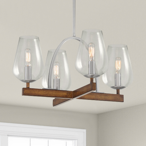 Birnamwood Koa Wood with Pewter Chandelier by Minka Lavery