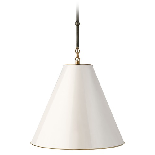 Visual Comfort Signature Collection Thomas OBrien Goodman Pendant in Bronze & Brass by Visual Comfort Signature TOB5090BZHABAW