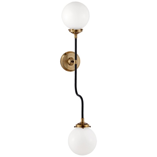 Visual Comfort Signature Collection Ian K. Fowler Bistro Double Wall Sconce in Brass by Visual Comfort Signature S2022HABWG