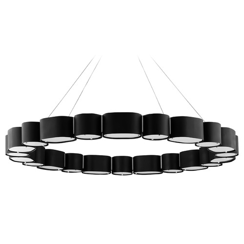Corbett Lighting Opal Soft Black & Stainless Steel Chandelier
