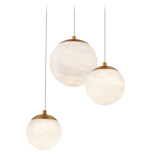 Modern Forms Pisces Aged Brass LED Multi-Light Pendant with Globe Shade