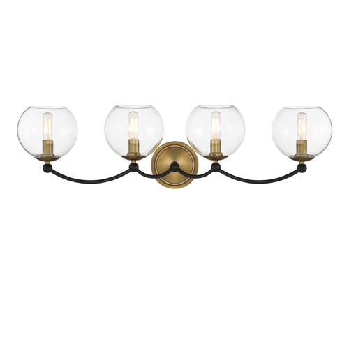 Kearney Park 4-Light Bath Light in Coal & Brass by Minka Lavery