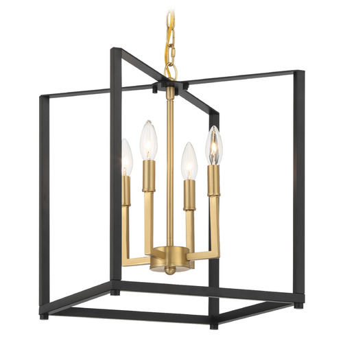 Minka Lavery Colwick Matte Black & Signature Gold Pendant Light