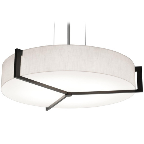 Afx Lighting Apex Satin Nickel LED Pendant Light with Drum Shade