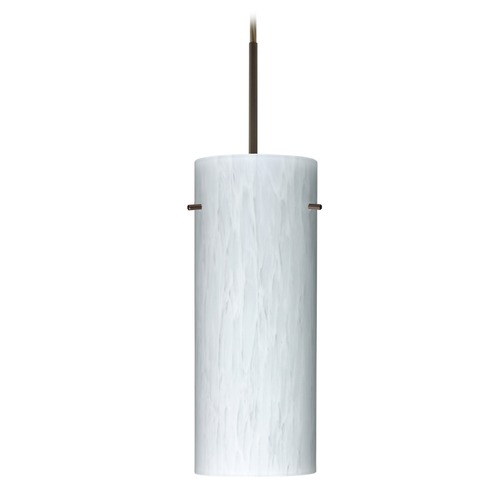 Besa Lighting Besa Lighting Stilo Bronze LED Mini-Pendant Light with Cylindrical Shade 1JT-412319-LED-BR