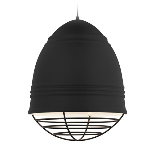 Visual Comfort Modern Collection Loft Pendant in Black with Black Cage by Visual Comfort Modern 700TDLOFGPBWB