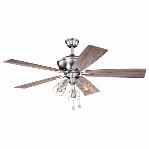 Clybourn 52-Inch LED Ceiling Fan in Satin Nickel by Vaxcel Lighting