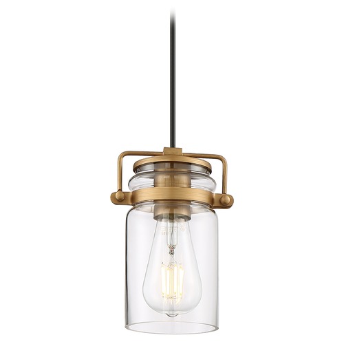 Antebellum Vintage Brass Mini Pendant by Nuvo Lighting