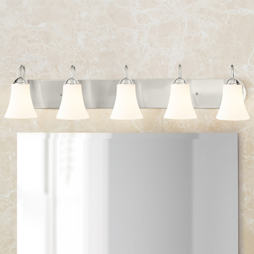 Classic Brushed Nickel 5-Light Bathroom Light by Progress Lighting