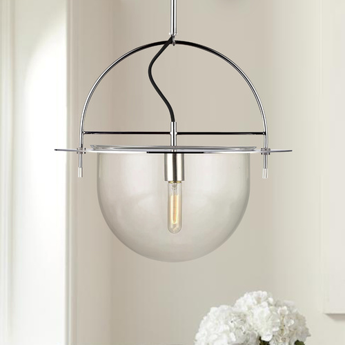 Generation Lighting Kelly Wearstler Nuance 18-Inch Polished Nickel Pendant by Generation Lighting KP1031PN