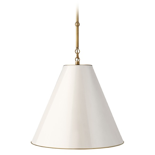 Visual Comfort Signature Collection Thomas OBrien Goodman Pendant in Antique Brass by Visual Comfort Signature TOB5090HABAW