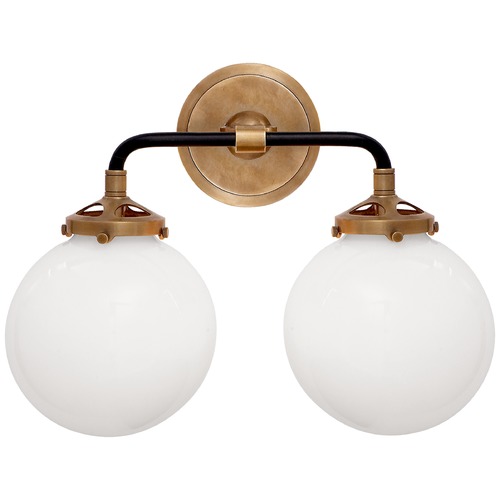 Visual Comfort Signature Collection Ian K. Fowler Bistro 2-Light Sconce in Brass by Visual Comfort Signature S2026HABBLKWG