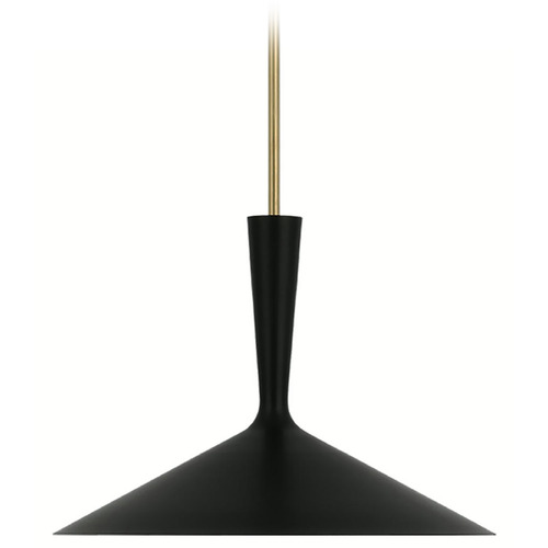 Visual Comfort Signature Collection Aerin Rosetta Pendant in Black & Brass by Visual Comfort Signature ARN5541BLKHAB