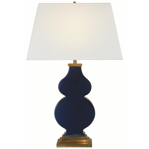 Visual Comfort Signature Collection Visual Comfort Signature Collection Anita Midnight Blue Porcelain Table Lamp with Rectangle Shade AH3063MB-L