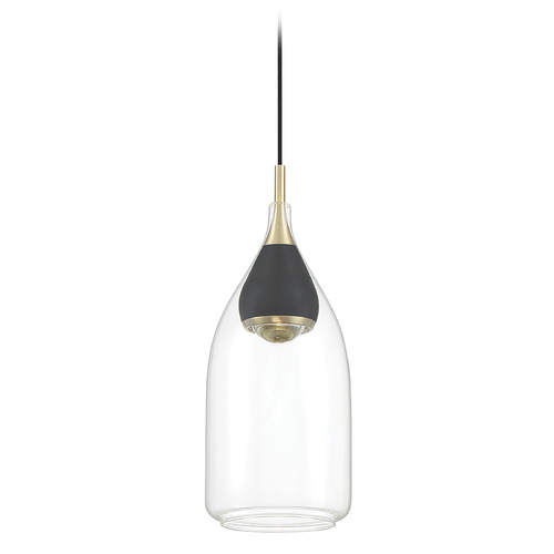 George Kovacs Arabesque Coal & Brushed Gold LED Mini-Pendant Light with Bowl / Dome Shade