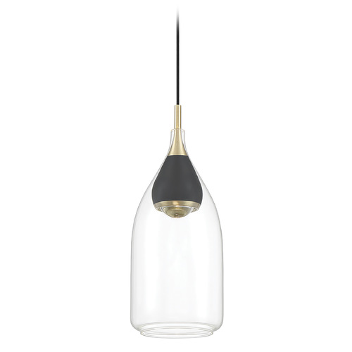 George Kovacs Lighting George Kovacs Arabesque Coal & Brushed Gold LED Mini-Pendant Light with Bowl / Dome Shade P5462-884-L