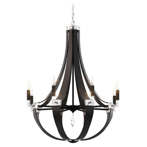 Schonbek Worldwide Lighting Crystal Empire Grizzly Black Chandelier