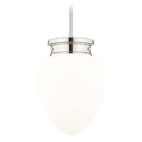 Z-Lite Gideon Polished Nickel Mini-Pendant Light with Teardrop Shade