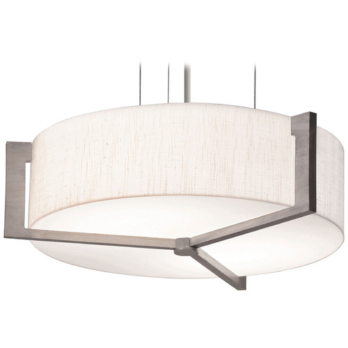 Afx Lighting Apex Satin Nickel LED Pendant Light with Drum Shade