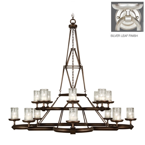 Fine Art Lamps Liaison Platinized Silver Leaf Chandelier
