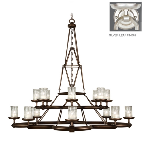 Fine Art Lamps Fine Art Lamps Liaison Platinized Silver Leaf Chandelier 860540-2ST