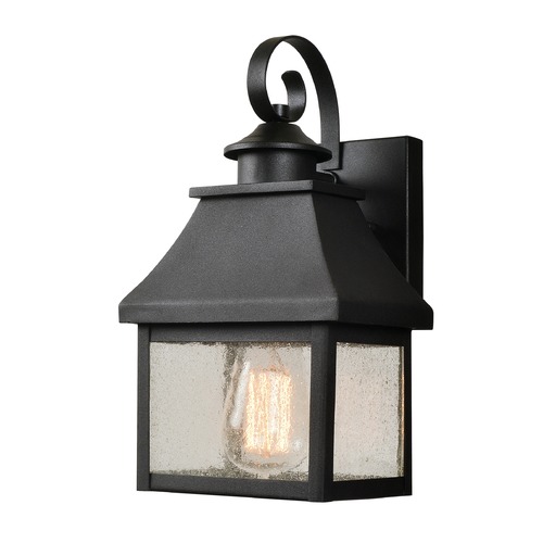 Kenroy Home Lighting Seeded Glass Outdoor Wall Light Black with Gold Highlights Kenroy Home Lighting 93682BL