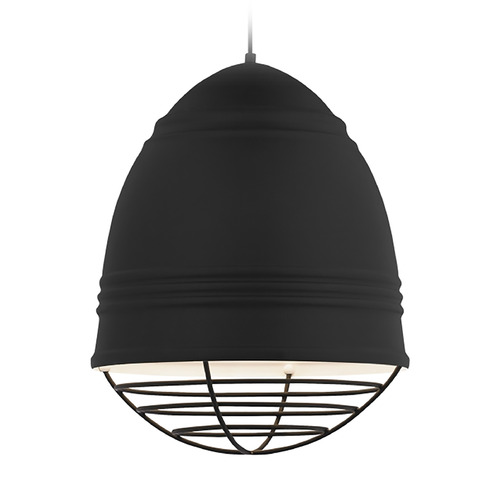 Visual Comfort Modern Collection Loft LED Pendant in Black with Black Cage by Visual Comfort Modern 700TDLOFGPBWB-LED927