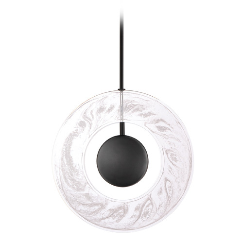 Modern Forms by WAC Lighting Cymbal 14-Inch LED Pendant in Black by Modern Forms PD-62114-BK