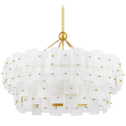 Troy Lighting Troy Lighting Jacik Vintage Gold Leaf LED Pendant Light with Drum Shade F2136-VGL