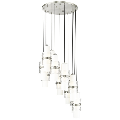 Z-Lite Cayden Brushed Nickel Multi-Light Pendant with Cylindrical Shade