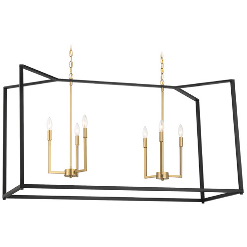 Minka Lavery Colwick Matte Black & Signature Gold Island Light