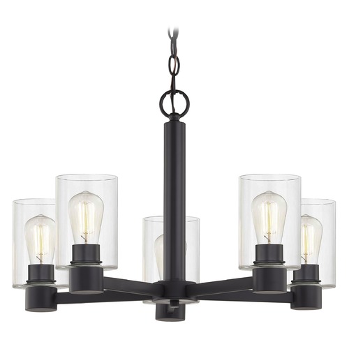 Design Classics Lighting Design Classics Vashon Matte Black Chandelier 2105-07 GL1040C