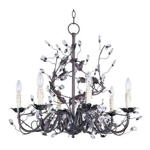Elegante Oil Rubbed Bronze Crystal Chandelier by Maxim Lighting