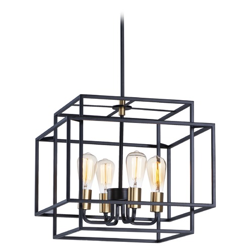 Maxim Lighting Liner Black & Satin Brass Pendant by Maxim Lighting 10247BKSBR