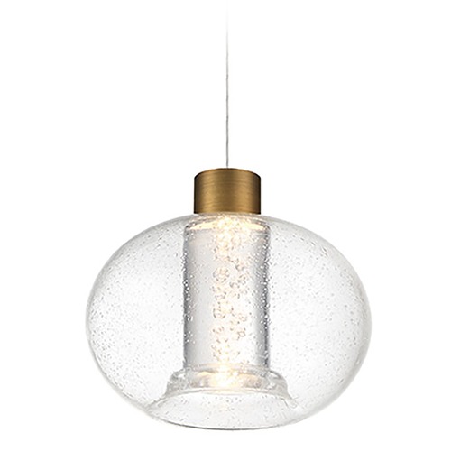 Crater Aged Brass LED Mini Pendant by WAC Lighting