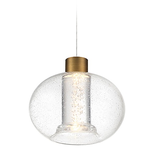 WAC Lighting Crater Aged Brass LED Mini Pendant by WAC Lighting PD-98908-AB