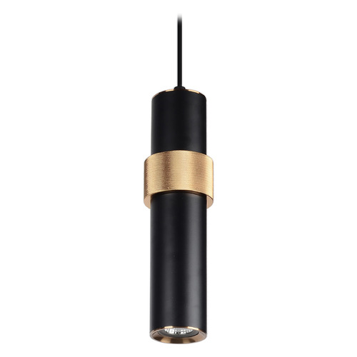 Cicada 10-Inch LED Pendant in Black & Brass by Avenue Lighting