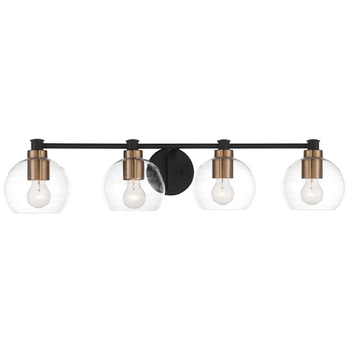 Minka Lavery Keyport Sand Coal with natural Brushed Brass Bathroom Light by Minka Lavery 4914-653