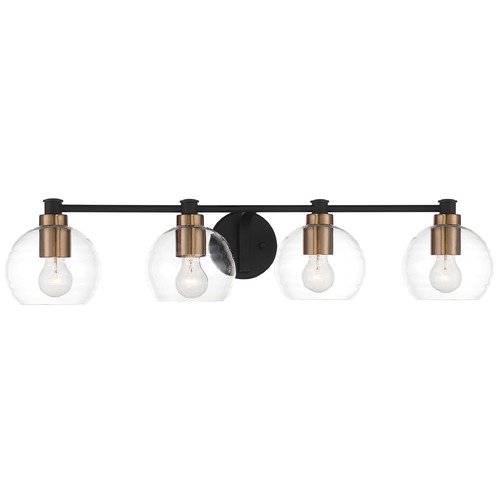 Keyport Sand Coal with natural Brushed Brass Bathroom Light by Minka Lavery