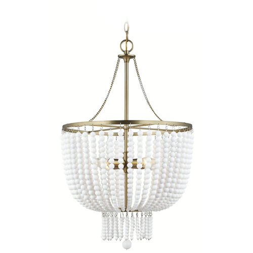 Visual Comfort Studio Collection Jackie Satin Brass Pendant Light with Bowl / Dome Shade