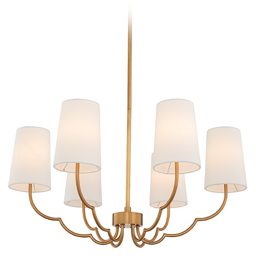 Sophia 28-Inch 6-Light Chandelier in New Brass by Kalco Lighting
