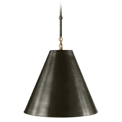 Visual Comfort Signature Collection Thomas OBrien Goodman Pendant in Bronze & Brass by Visual Comfort Signature TOB5090BZHABBZ