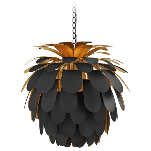 Visual Comfort Signature Collection E.F. Chapman Cynara Medium Chandelier in Matte Black by Visual Comfort Signature CHC5165MBKG