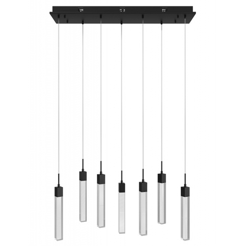 Avenue Lighting Glacier Snow 47-Inch LED Linear Pendant in Black by Avenue Lighting HF1900-7-GL-BK-SNW